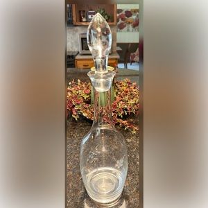Etched Clear Glass Decanter-Matching Glasses Sold Separately